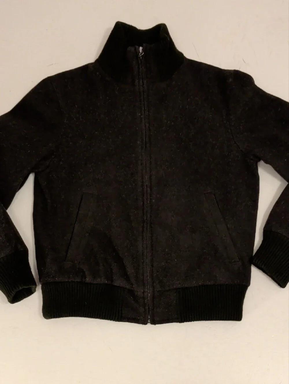 GAP Brown Heather Wool Blend Bomber Jacket w Plaid Lining Classic SeeMeas Unisex